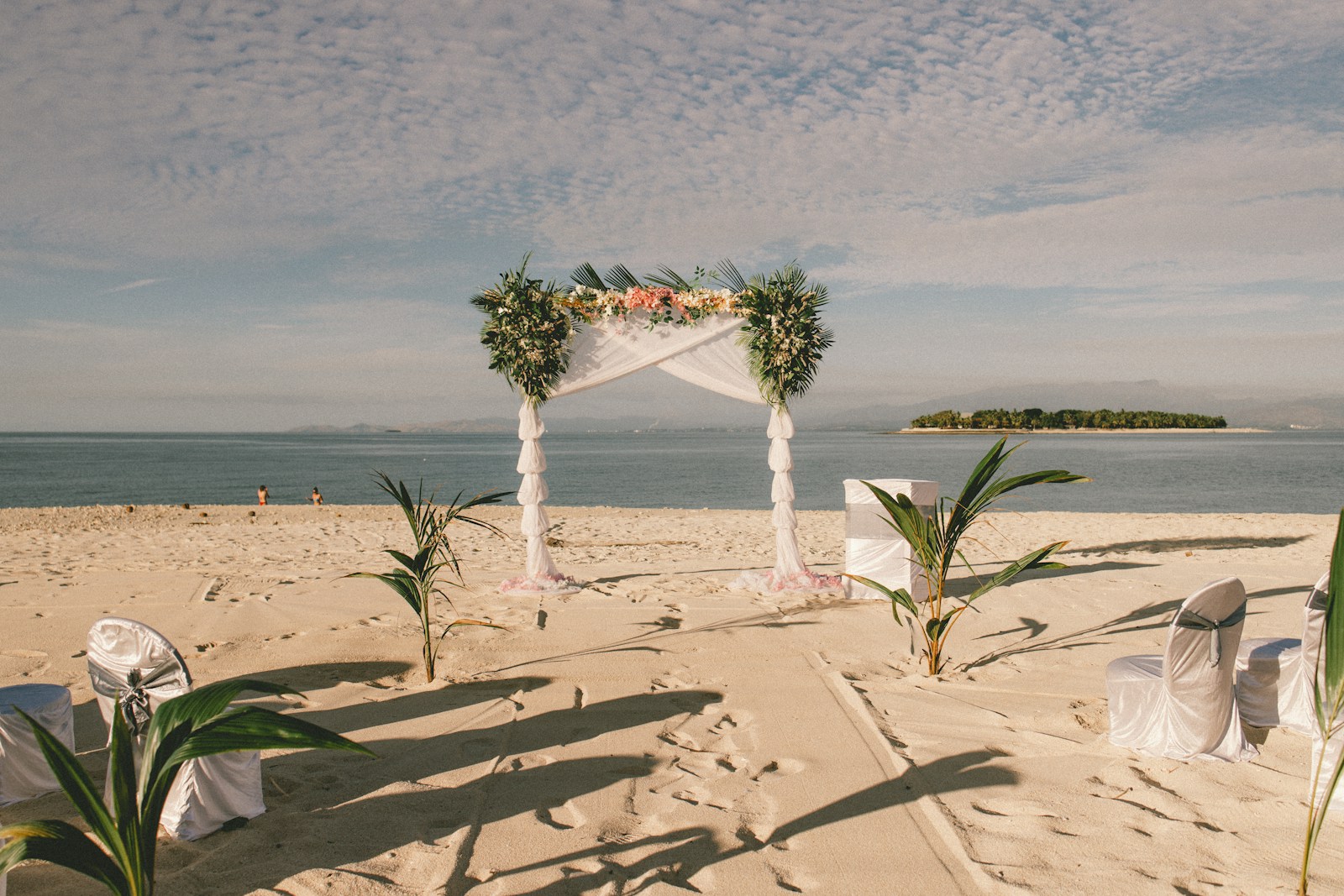 Beach wedding setup in Fiji